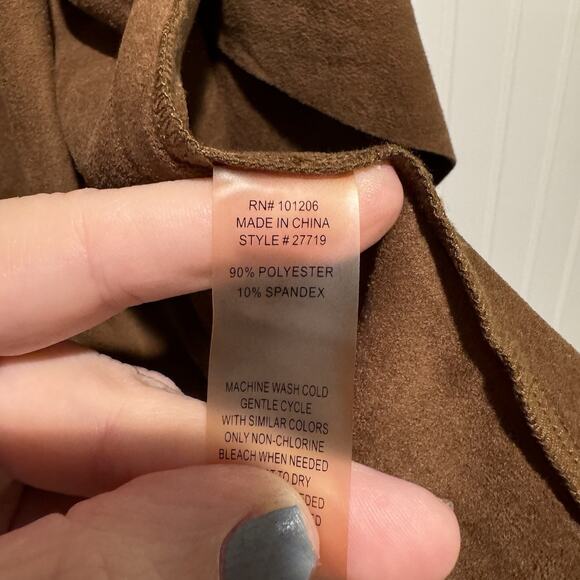 Soft Surroundings Ultra Soft Faux Suede Topper Jacket Draped Front Size XL - Picture 6 of 7